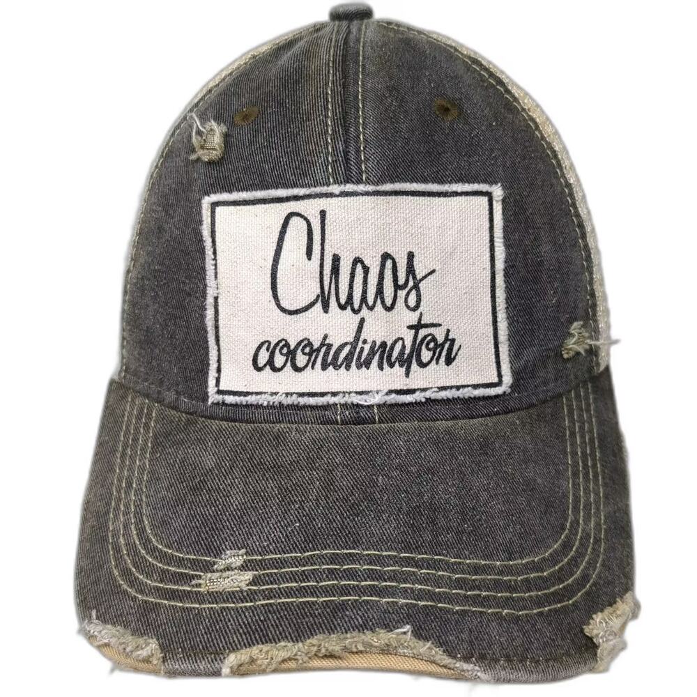 Headmost Trucker Hat Gray Beige OS Chaos Coordinator Distressed Adjustable
